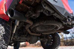 Ford F-150 Performance Exhaust - Rough Country - Dual Cat-Back - Black - '15-'20